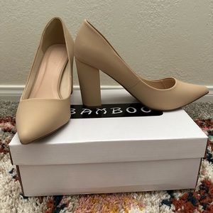 Nude Bamboo Block Heels *MUST GO* Accepting most offers!!